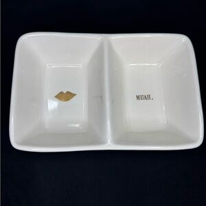 Rae Dunn White Ceramic Divided Dish
